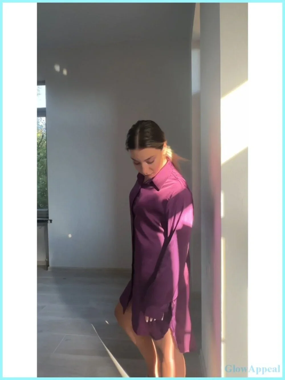 Satin Button Down Nightgown Silk Sleepshirt V Neck Long Sleeve Loungewear